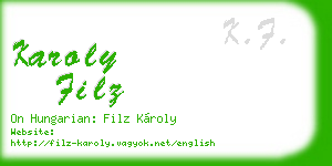 karoly filz business card